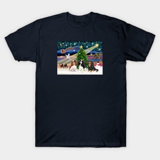 "Christmas Magic" Featuring Three Cavalier King Charles Spaniels T-Shirt